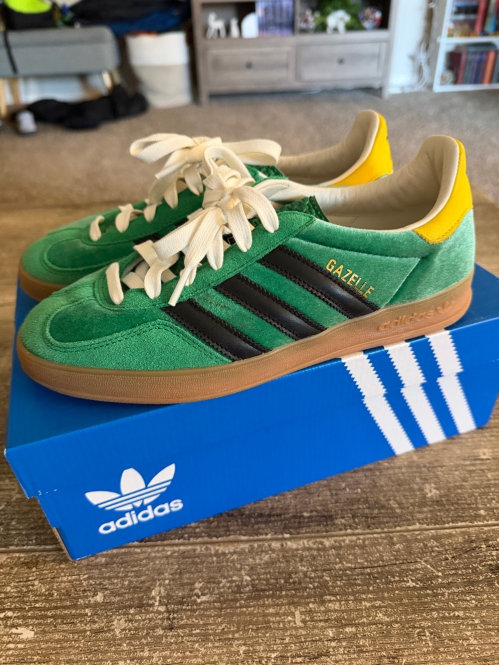 Adidas x Size? Gazelle ‘Green Gum’ sneakers